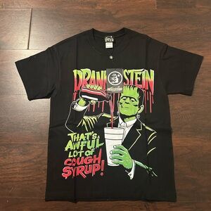 Black Graphic Tee with Frankenstein Design